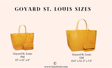 how much is a goyard st louis|Goyard tote bag size comparison.